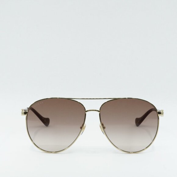 Gucci GG1088S 002 Sunglasses Gold Aviator Frame main image 7